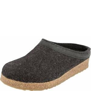 NEW HAFLINGER women's gzl leather trim clog in charcoal graphite